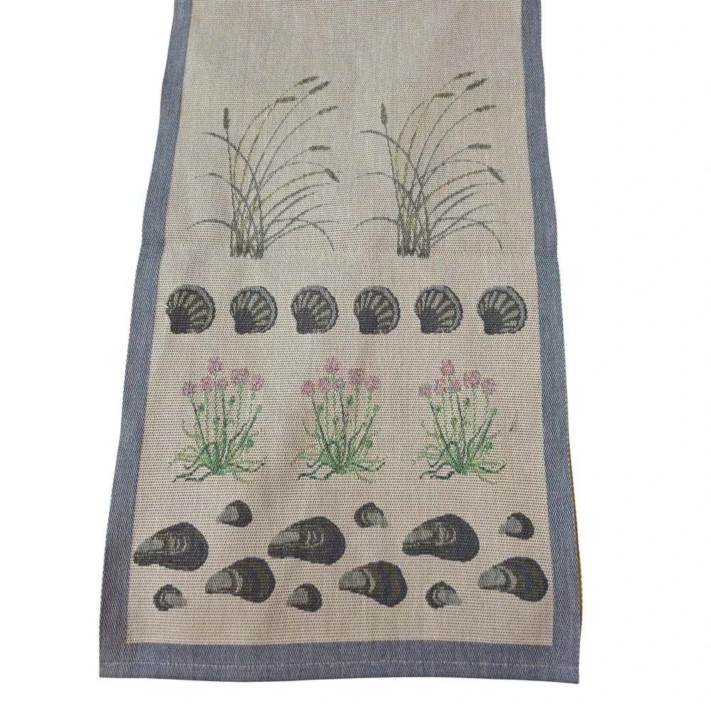 Ekelund Sweden Organic Cotton Table Runner Coastal Woven 14x51 1/2